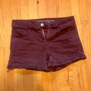 Maroon High-Rise Shorts